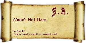 Zámbó Meliton névjegykártya
